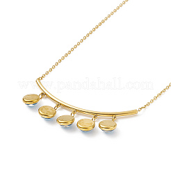 Collar con colgante de cadena de cable de acero inoxidable 316 con extensor de cadena y cierre de pinza de langosta&nbsp;NJEW-I120-01B