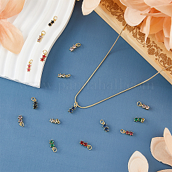 16 шт. 8-цветные латунные подвески с кубическим цирконием&nbsp;KK-DC0003-77