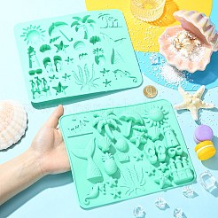 海馬城チョコレートビスケットキャンディシリコン型  グリーン  17.5x21.6x1.5cm&nbsp;ST-CJ0043-050
