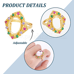 6 шт. 6 стиля стойка покрытие латунь микро паве кубический цирконий регулируемые кольца компоненты&nbsp;KK-UN0003-42