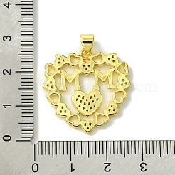 Подвески из латуни с микропаве ко Дню матери и кубическим цирконием KK-H472-04G-02