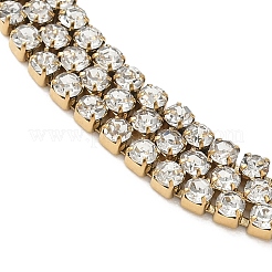 Braccialetti multifilo con catena a tazza in strass in acciaio inossidabile 304 per donna&nbsp;BJEW-P376-01G-03