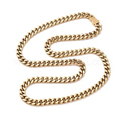 Ожерелья из кубинской цепочки из нержавеющей стали 304 толщиной 7 мм для унисекс NJEW-K295-01A-G