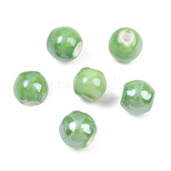 Perles rondes en porcelaine émaillée&nbsp;PORC-S489-8mm-09