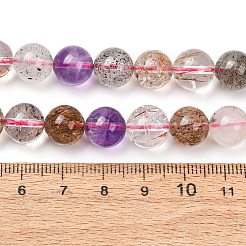 天然スーパーセブンクォーツビーズ連売り  スムーズなラウンド  10~11.5mm  穴：1mm  約36~40個/連  14.76''（37.5cm）〜15.75''（40cm）&nbsp;GG-CBAA8F4-A03-10mm