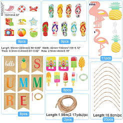 5 сумка 5 стиля летние бумажные подвесные украшения на тему дня рождения и флаги-баннеры&nbsp;HJEW-GA0001-46