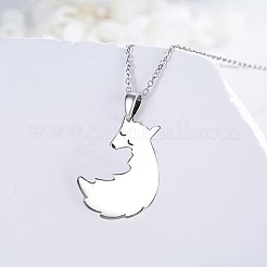 Ожерелья дружбы с подвеской в виде лисы из нержавеющей стали 304 FS-WGBF3DC-02