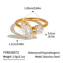 Anelli da donna in acciaio inossidabile 304 con zirconi cubici&nbsp;YX7499-1