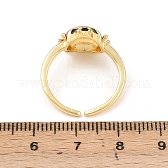 Регулируемые латунные эмалевые манжеты для женщин&nbsp;RJEW-B153-04G