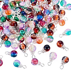 100pcs 10 Farben Glasanhänger&nbsp;PALLOY-TAC0291