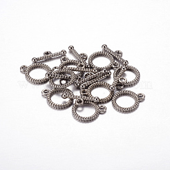 チベット風合金マンテル  カドミウムフリー＆鉛フリー  ガンメタ色  リング：13x16mm  バー：6x18mm  穴：2mm&nbsp;AC2016-B