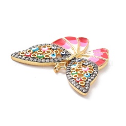 Настоящие 18к позолоченные латунные подвески с микропаве и кубическим цирконием&nbsp;KK-D004-11G