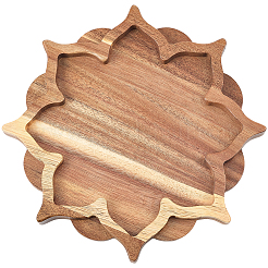 Plateaux de service en bois pour desserts aux fruits et café&nbsp;AJEW-WH20018-143