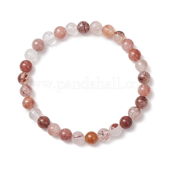 Натуральные многоцветные эластичные браслеты из бусин рутилового кварца для женщин.&nbsp;BJEW-JB13466
