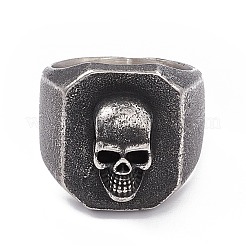 Перстень из нержавеющей стали 304 с черепом RJEW-F137-02AS