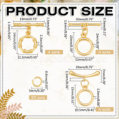 12 шт. 3-х стилевые латунные застежки-тоглы KK-ME0002-31