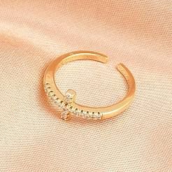 Латунные микро проложить манжеты кольца кубического циркония KK-H093-19G