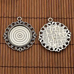 Cabochon in vetro trasparente tondo piatto da 25 mm e cabochon pendenti in lega per fai da te&nbsp;DIY-X0192-AS