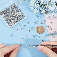 84 шт. 6 шт. фурнитура для сережек-гвоздиков из нержавеющей стали 201 STAS-UN0057-42