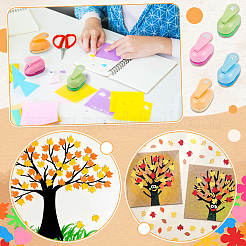 8 шт. двухцветных дыроколов из АБС-пластика и сплава для скрапбукинга и бумажных поделок&nbsp;DIY-WA0001-04