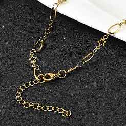 Ожерелья из нержавеющей стали 304 в виде звездных звеньев для женщин NJEW-A046-02A-G