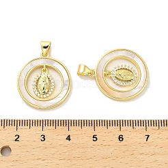 Латунные микропаве прозрачные подвески с фианитом&nbsp;KK-K365-07G