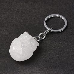 Брелки с подвеской из натурального кварца KEYC-P011-01P-11