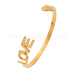 Браслеты-манжеты из нержавеющей стали 304 для женщин BJEW-F491-01G-03