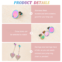 42 шт. фурнитура для сережек-гвоздиков из нержавеющей стали 304 3 размера STAS-DC0011-81