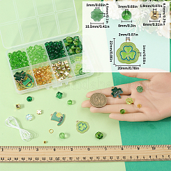 Kits de fabrication de bracelets en perles de verre à faire soi-même sur le thème de la Saint-Patrick&nbsp;DIY-SC0028-72
