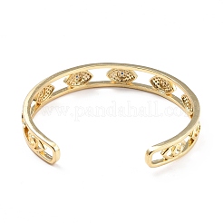 Прозрачный кубический цирконий сглаз открытый браслет-манжета BJEW-A123-05G