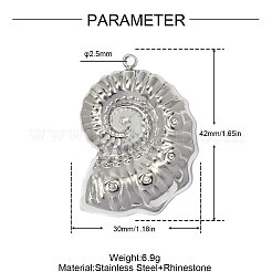 Acciaio inossidabile 304 con pendenti in strass di cristallo&nbsp;RB-OY001-55P-02