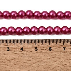 Круглые бусины из экологически чистого окрашенного стекла с жемчугом&nbsp;HY-A008-6mm-RB058