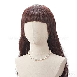 Ожерелье из бисера из натуральной раковины каури и синтетической бирюзы для женщин NJEW-JN04253-01