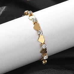 Pulseras de cadena de copa con rhinestone de acero inoxidable 304 para mujer&nbsp;BJEW-F488-26F-G