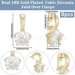 8шт латунные подвески из кубического циркония с микро-паве&nbsp;KK-BBC0021-32