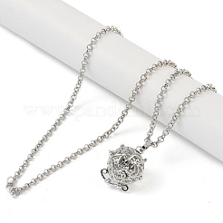 Colliers à pendentif en laiton avec strass&nbsp;NJEW-G089-04P