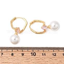 Круглые серьги-кольца из латуни и стекла EJEW-P331-01G