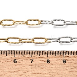Colliers à chaîne trombone texturée en acier inoxydable 304 bicolore de 4 mm pour homme et femme&nbsp;SA-CBAB767-10GP
