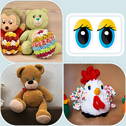 120 Satz 6 Stile Plastikaugen für Puppen zum Basteln&nbsp;DOLL-PH0001-53