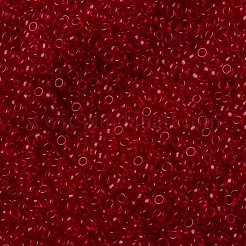 MIYUKIラウンドロカイユビーズ  日本製シードビーズ  （rr141)透明ルビー  15/0  1.5mm  穴：0.7mm  約5555PCS /ボトル  10 G /ボトル&nbsp;SEED-JP0010-RR0141