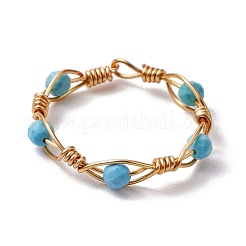 Кольцо на палец с круглым натуральным рубином RJEW-JR00740