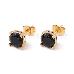 6 paire de boucles d'oreilles rondes plates en zircone cubique&nbsp;EJEW-G291-04A-M