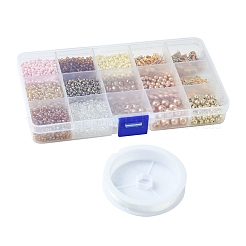 Наборы для самостоятельного изготовления браслетов из сплава и стеклянных бусин&nbsp;DIY-FS0007-77