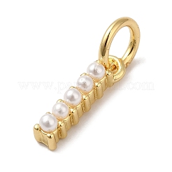 Estante chapado en latón con dijes de perlas de imitación de plástico abs&nbsp;KK-B092-30I-G