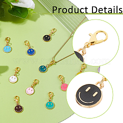 96шт 12 цвета сплава эмали кулон украшения HJEW-FH00133