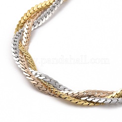 Geflochtene kubanische Gliederkette aus 304 Edelstahl für Damen&nbsp;NJEW-P271-04B