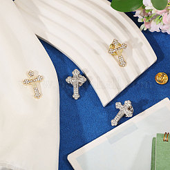 4 pieza de 2 colores de aleación de zinc y rhinestone para alfileres de solapa para mochilas y ropa.&nbsp;JEWB-PH0002-07