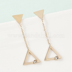 Pendientes de acero inoxidable 304 con rhinestone&nbsp;EJEW-Z089-17G