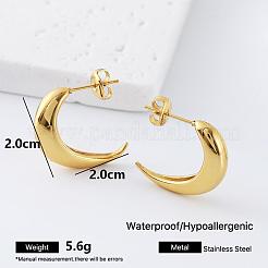 Boucles d'oreilles à tige en acier inoxydable 304 en forme de C pour femmes&nbsp;VT5151